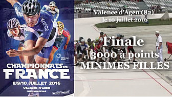 Championnat de France Roller Piste 2016: Finale Minimes Filles 3 000m à points @FFRollerSports #TvLocale_fr #TarnEtGaronne @Occitanie